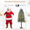 Prelit 6FT artificial Christmas tree features 190 LED lights, realistic branches, and a stable flat metal base for indoor use.