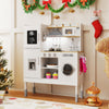 Pretend Play Kitchen Toy Kitchen Playset with Range Hood Ice Maker and Telephone-White - Gallery View 1 of 13