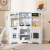 Pretend Play Kitchen Wooden Toy Set with Range Hood Real Sounds and Lights-White - Gallery View 1 of 10