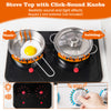 Stove top with click-sound knobs, realistic cooking sounds and lights, perfect for kids' pretend play kitchen.