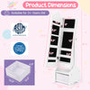 Kids princess vanity table dimensions with jewelry cabinet, mirror drawer, and safety features for ages 3+.