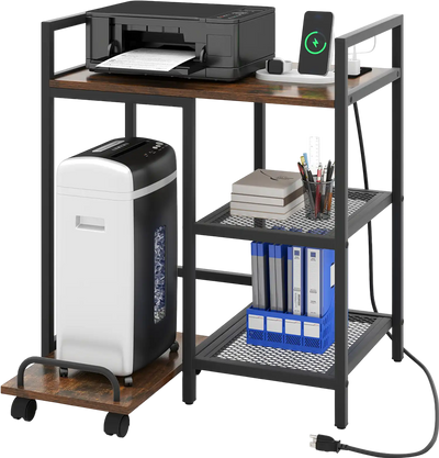 Costway Printer Stand Charging Station Storage Shelves 83583277 New