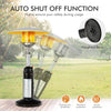 Portable tabletop propane patio heater in black with auto shut-off function and weighted base for stability outdoors.