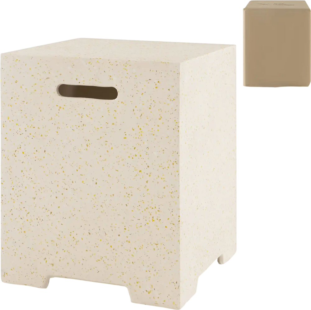2-in-1 Gas Tank Holder Side Table with Protective Cover