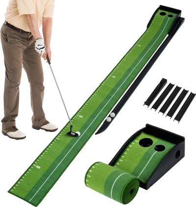 Costway Indoor Golf Putting Mat Auto Ball Return 61676045 New