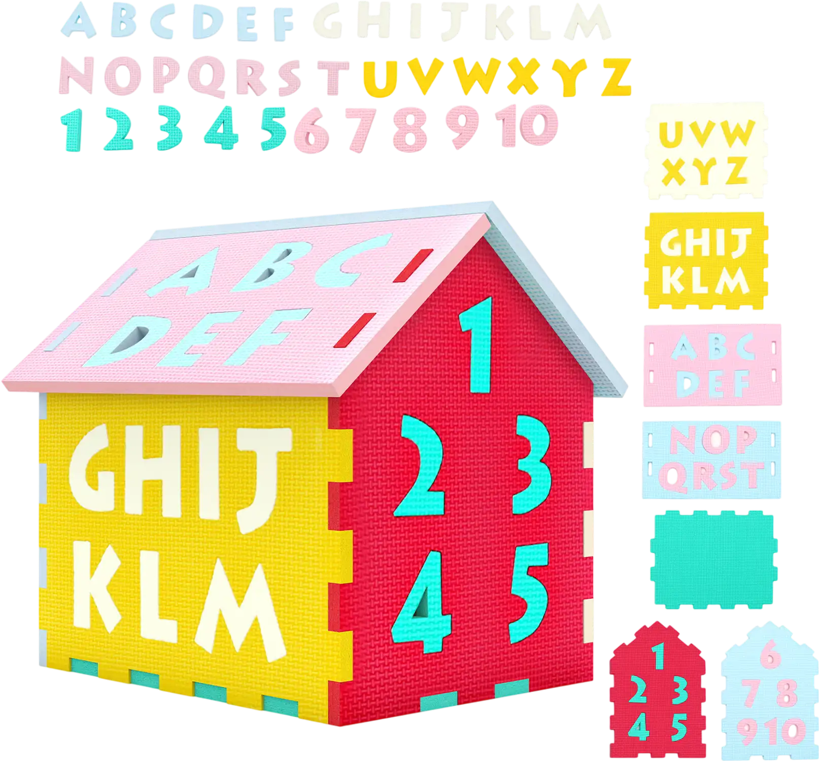 Costway Interlocking Alphabet & Number Puzzle Floor Mats Baby Play Gym 38829532 New