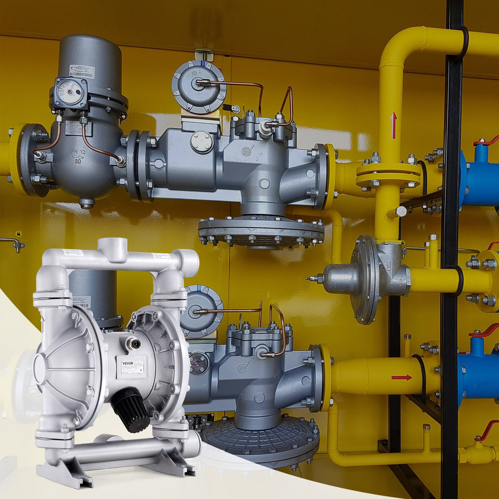 Vevor Double Diaphragm Pump Air Operated 44 GPM Max 115 PSI 1.5" Inlet/Outlet with 2 Spare Diaphragms New