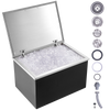 Vevor Commercial Drop-In Ice Chest 28" x 20" x 17" 114 Qt. Stainless Steel with Hinged Cover and Drain New