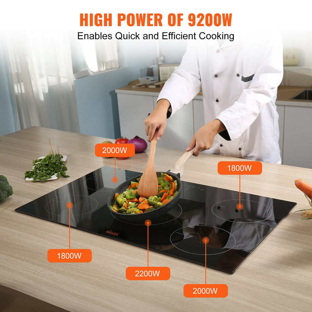 Vevor Electric Cooktop 30" 5 Burners 9200W Built-In Magnetic Induction Stove Top New