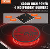 Vevor Built-In Electric Radiant Ceramic Cooktop 24" 4 Burners 6000W New