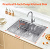 Vevor Drop-In Kitchen Sink 30" Stainless Steel Top-Mount Single Bowl with Workstation New