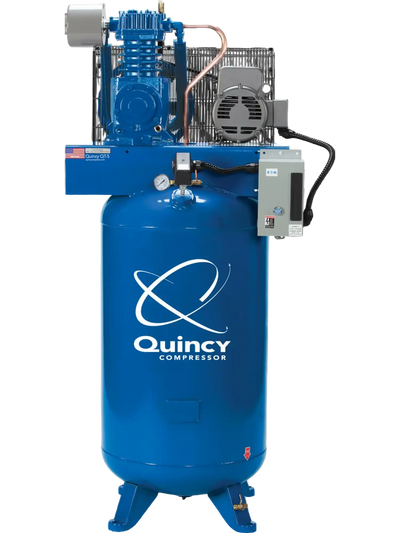 Quincy Compressor QT-10S Two Stage Piston Air Compressor 10 HP 120 gallon 200V 3 Phase Vertical New