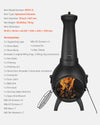 Vevor Outdoor Aluminum Chiminea Fireplace 18" with Grill Mesh and Chimney Coat New