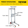 Vevor Stacker Manual Winch 41" x 25" x 72" 551 lbs. Capacity Adjustable 8.3" to 63" Height New