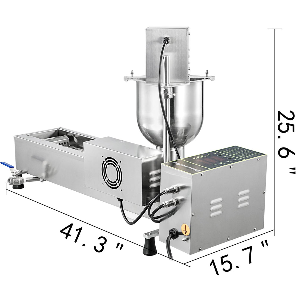 Vevor Automatic Donut Maker with 1.85 Gal Hopper Commercial Stainless Steel Single Row 3 Mold Sizes New