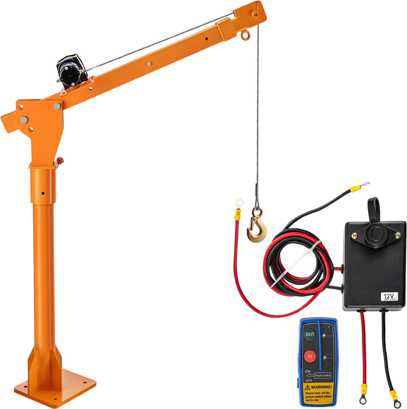 Vevor Davit Crane 2200 Lbs. Wireless Remote Control 12V 360° Swivel Electric Crane New