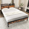 Twin/Full/Queen Bed Frame with Storage Headboard and Charging Station-Queen Size - Gallery View 1 of 12
