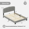 Queen size bed frame with adjustable scalloped tufted headboard, sturdy LVL slats, and no box spring needed.