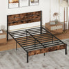 Full/King/Queen/Twin Size Bed Frame with High Headboard and Mute Bar-Queen Size - Gallery View 1 of 10