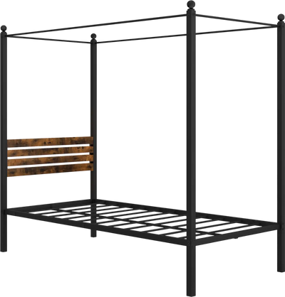 Costway Queen Canopy Bed Frame with Under Bed Storage 79825641 New
