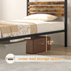 Under-bed storage space of the Queen Size Canopy Bed Frame, raised 12 inches for easy access and cleaning.