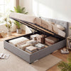 Queen Size Lift-up Storage Bed Modern Linen Upholstered Platform Bed-Gray - Gallery View 1 of 10