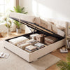 Queen Size Lift-up Storage Bed Modern Linen Upholstered Platform Bed-Beige - Gallery View 1 of 10