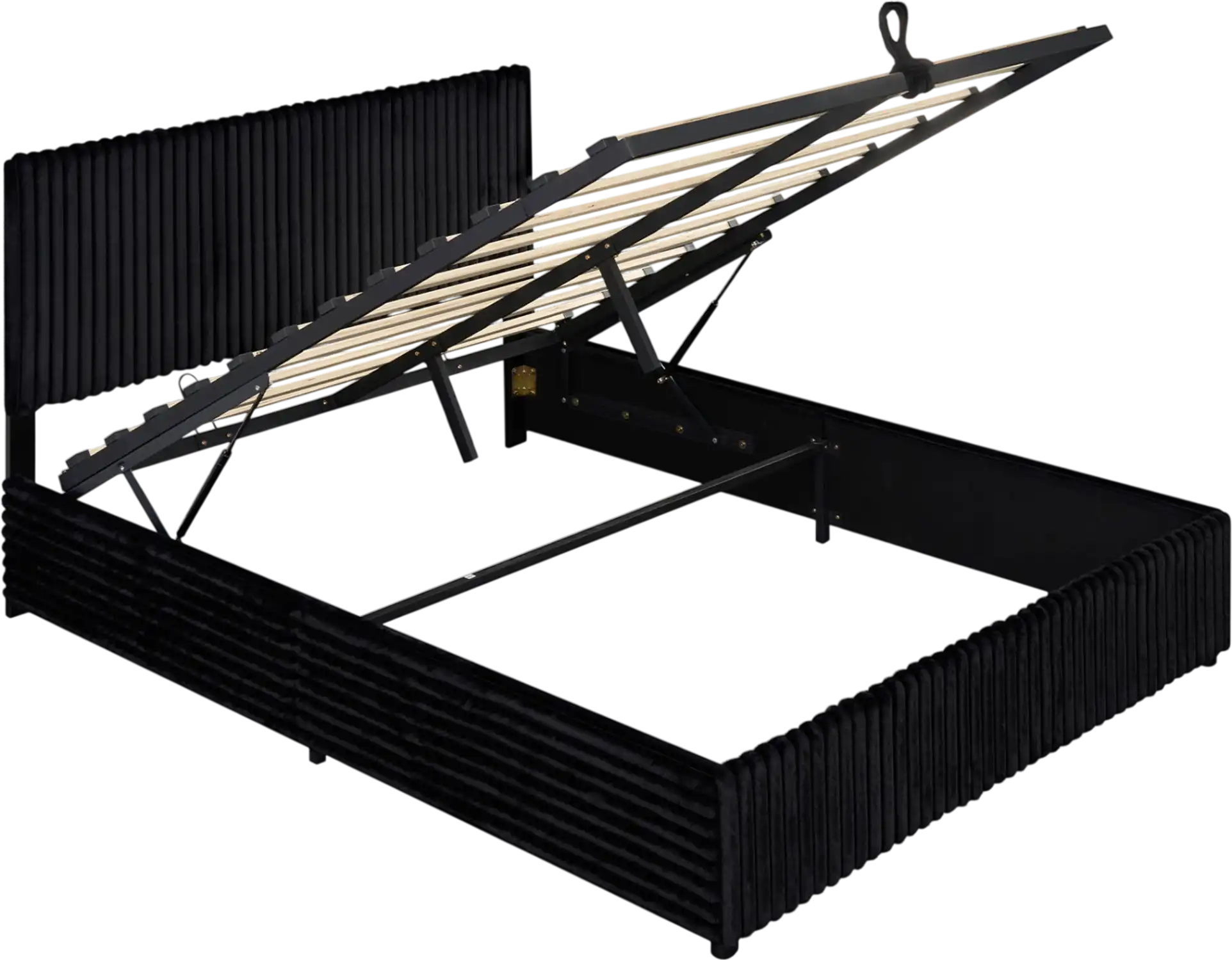 Costway Queen Lift-Up Storage Bed Frame Wooden Slat Support 10833067 New