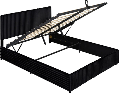 Costway Queen Lift-Up Storage Bed Frame Wooden Slat Support 10833067 New