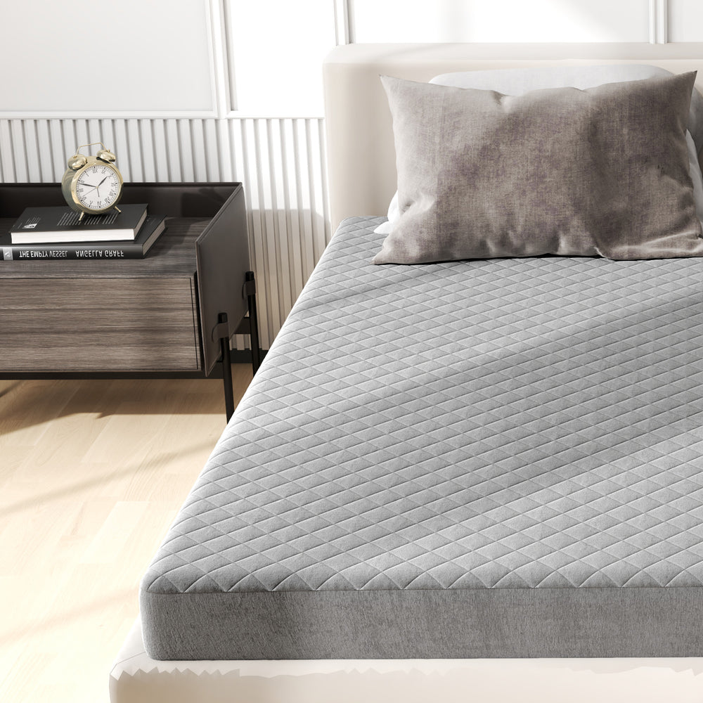Queen size luxury super soft velvet mattress protector with breathable surface and non-slip bottom for added comfort.