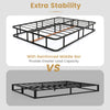Queen size bed frame comparison showing reinforced middle bar for extra stability and greater load capacity.