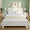 Queen size modern bed frame in white with tapered legs, showcasing a smooth headboard and a stylish addition to any.