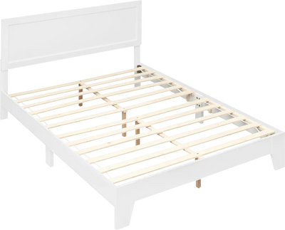 Costway Queen Modern Platform Bed Frame with Headboard 87388466 New