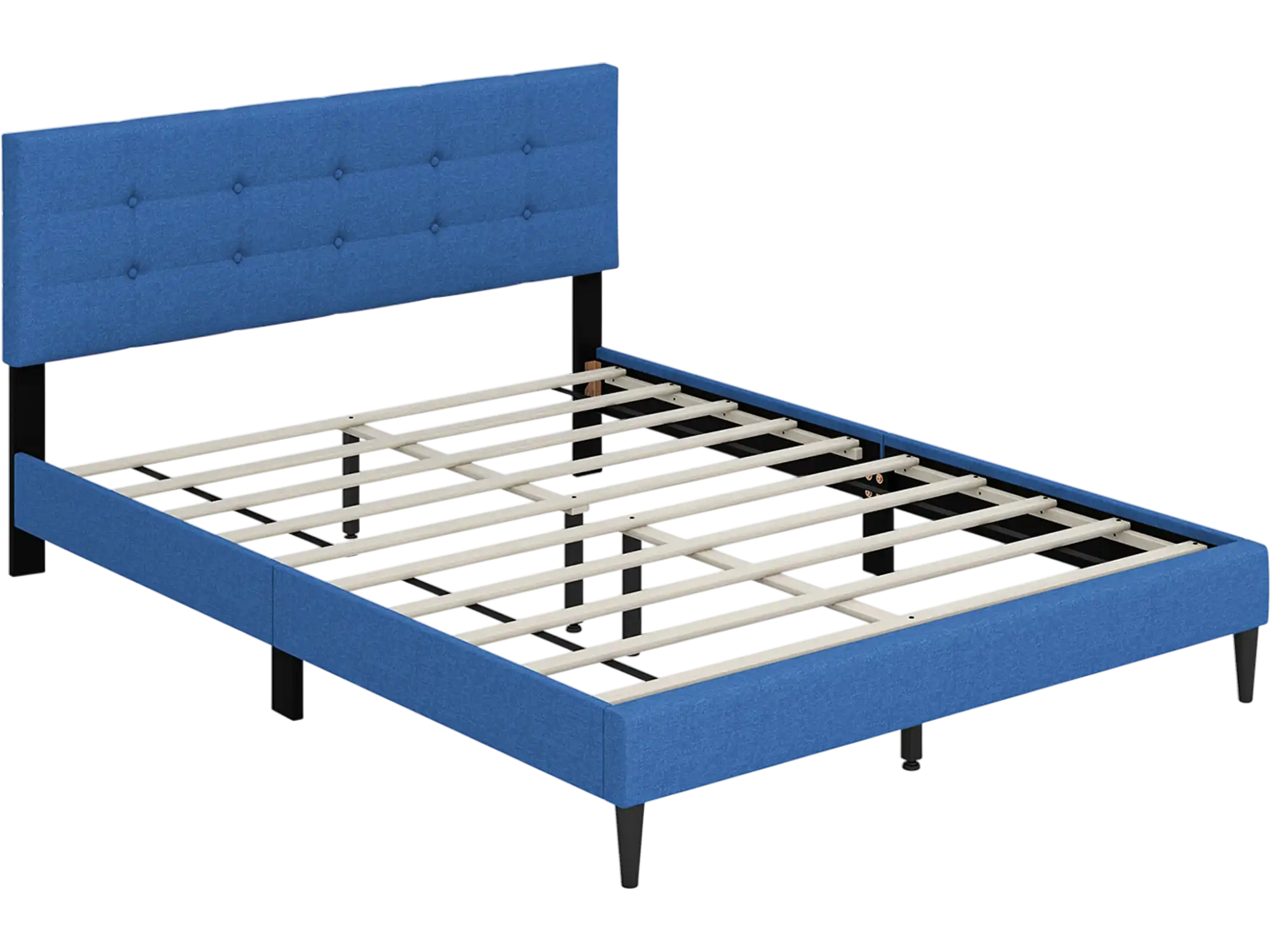 Costway Queen Upholstered Platform Bed Frame Headboard 92163748 New