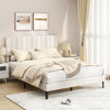 Queen Size Velvet Upholstered Platform Bed Frame - Gallery View 1 of 11