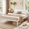 Queen Size Wooden Platform Bed Frame with Curved Headboard-White - Gallery View 1 of 9