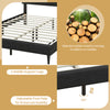 Queen size upholstered bed frame with nailhead trim, featuring 4 middle support legs and adjustable foot pads for.