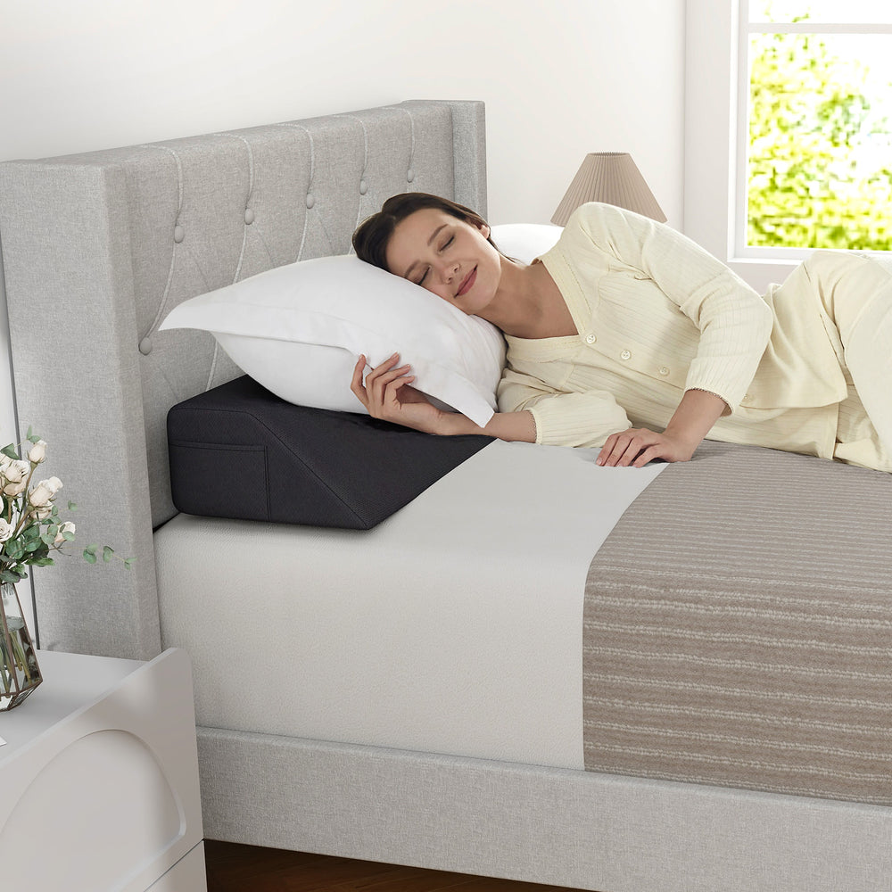 Bed Wedge Pillow with Storage Bag-Twin Size - Gallery View 1 of 10