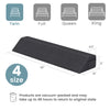 Twin size bed wedge pillow with storage bag, trapezoidal design for gap filling and optimal spinal alignment.