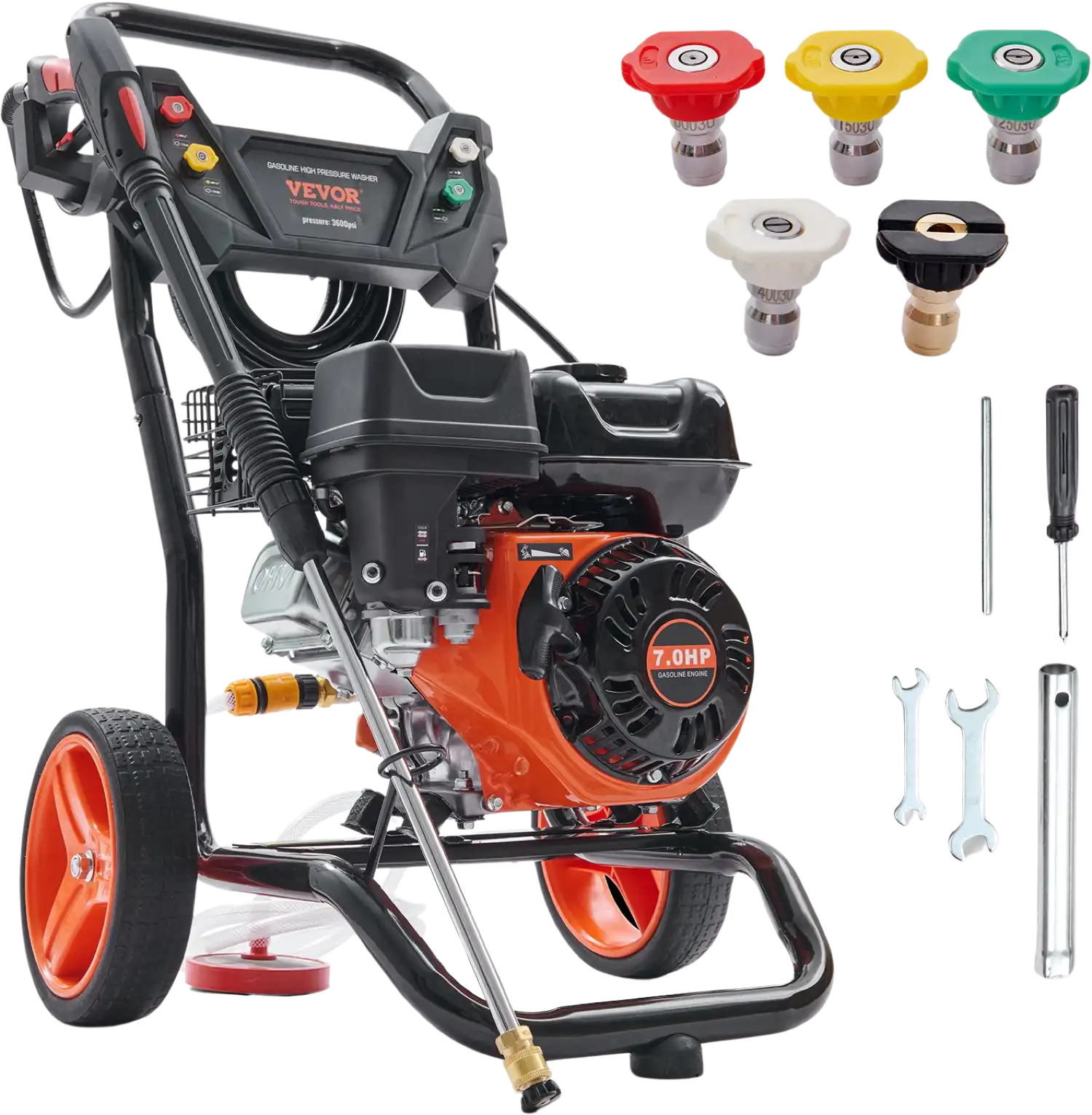 Vevor 3600 PSI Gas Pressure Washer 2.6 GPM with Copper Pump and 5 Quick Connect Nozzles New