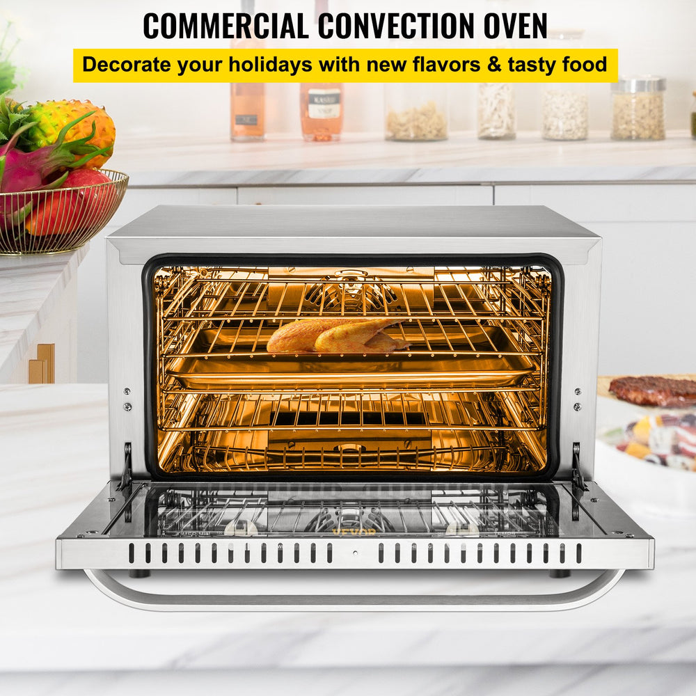 Vevor Commercial Convection Oven 1.66 Cu. Ft. 1600W Half-Size Oven 4-Tier 120V New