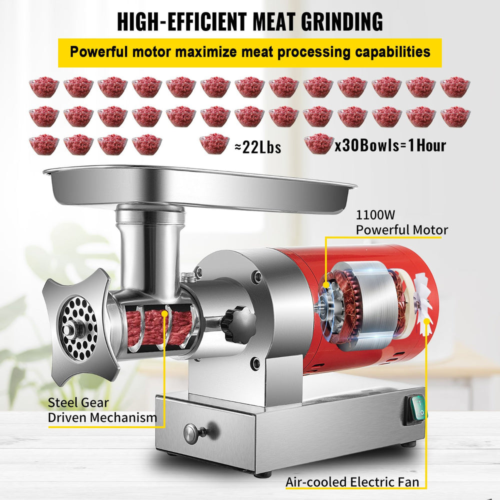 Vevor Electric Meat Grinder 661 Lbs. per Hour 1100W 1.5 HP New