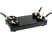 1000W Electric Grill Griddle with 4 Nonstick Woks and Wooden Spatulas for Pancakes