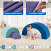 Rainbow Arc Climber Playset with three foam blocks in multicolor, featuring soft suede fabric and machine washable.