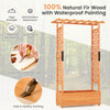 Raised garden bed with arch trellis made of natural fir wood, featuring a stylish design for climbing plants and good.