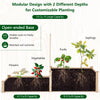 Raised garden bed with trellis in natural fir wood, featuring two planter boxes for customizable planting and drainage.