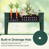 Raised garden bed with built-in drainage hole, green metal construction for healthy plant growth and easy assembly.