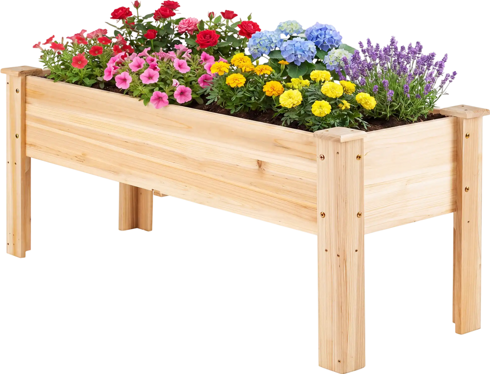 Raised Garden Bed Elevated Planter Box Wood for Vegetable Flower Herb