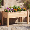 Elevated planter box made of solid fir wood, perfect for growing vegetables and flowers on a patio or balcony.