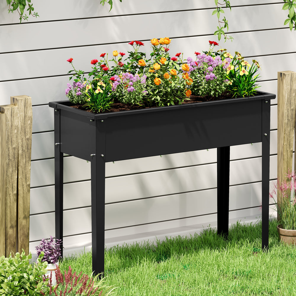 Raised Garden Bed Elevated Metal Planter Box with Legs Drainage Holes-M - Gallery View 1 of 10